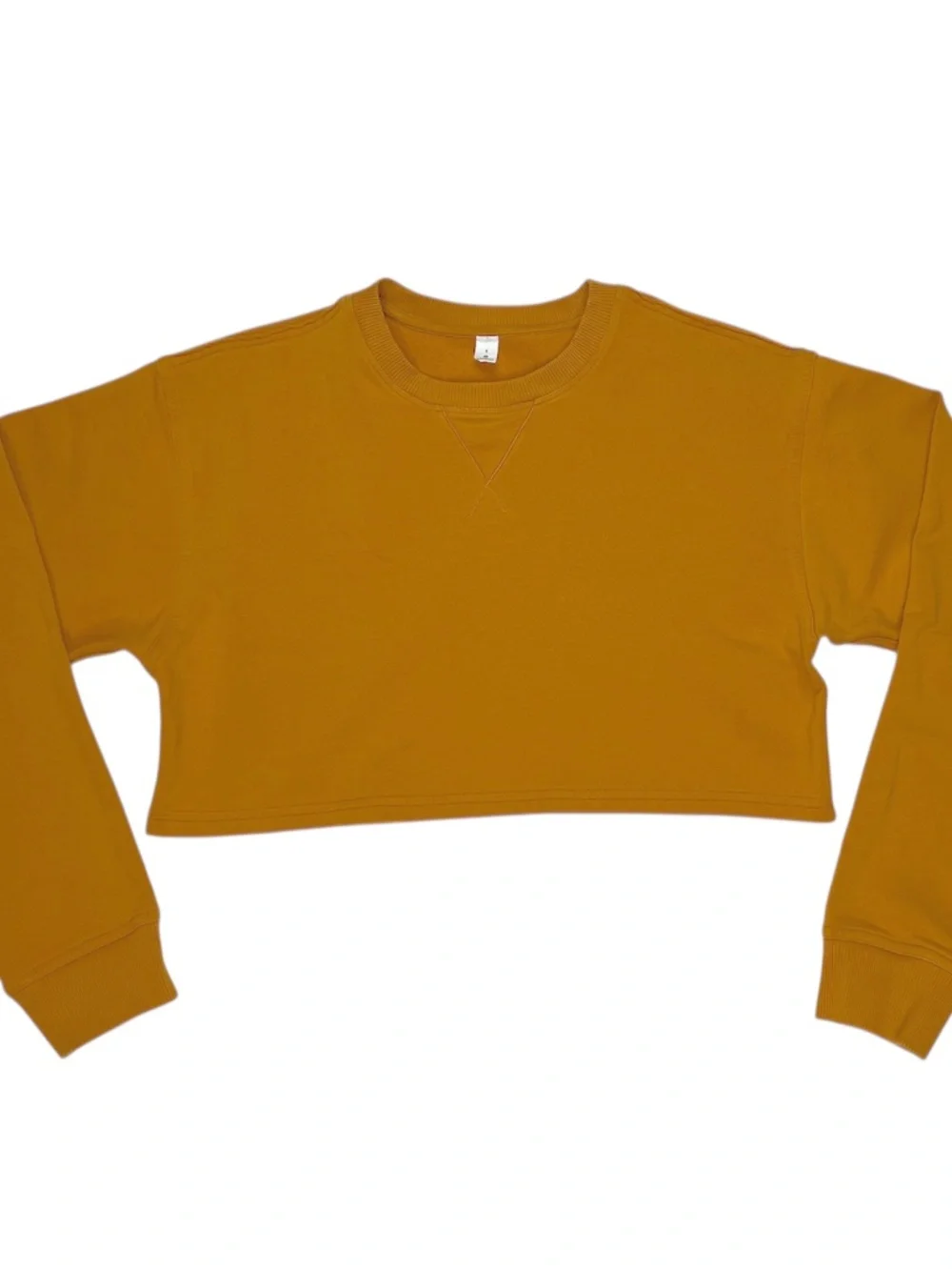 Lululemon All Yours Cropped Long Sleeve Crew in Fools Gold Size 6